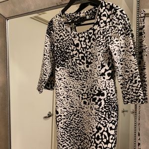 Black & White Print Bodycon Dress